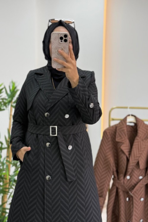 ASYA TRENÇ  Siyah