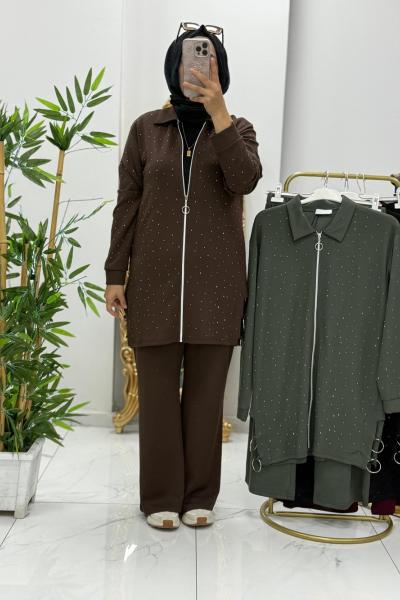 Ayla Takım Kahverengi