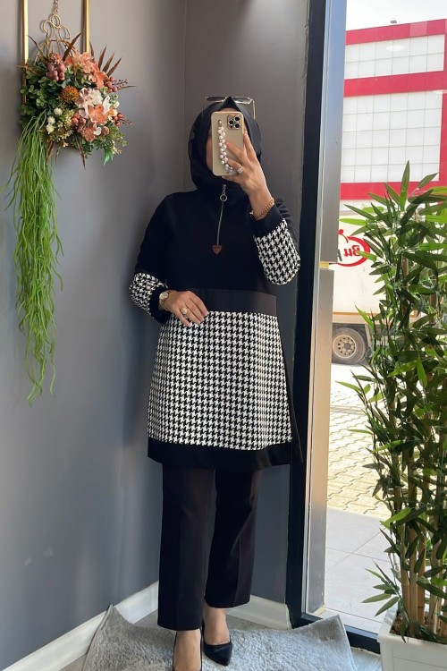 Ayla Tunik  Siyah Beyaz