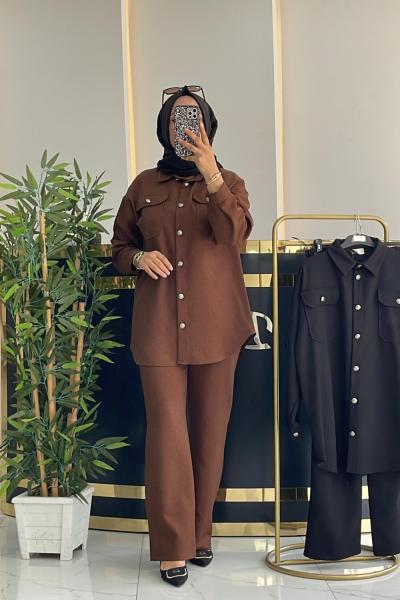 CEPLER DÜĞMELİ Kahverengi