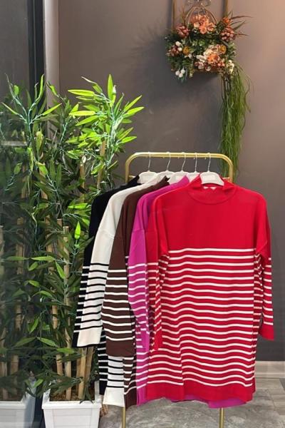 ÇİZGİLİ TUNİK  Kırmızı