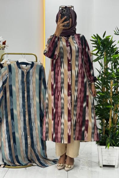 Della Pantolonlu Takım Mürdüm