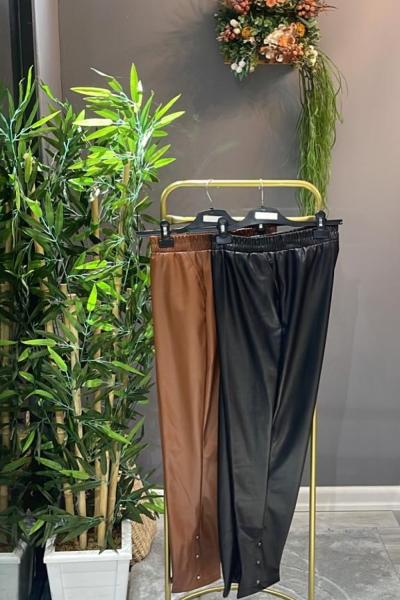 DERİ PANTOLON  Siyah