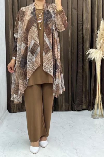 DİLAN ÜÇLÜ TAKIM Kahverengi