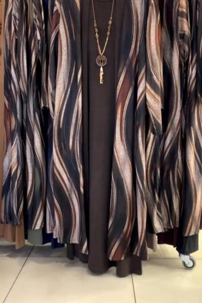 DİLARA İKİLİ ELBİSE  Kahverengi