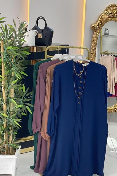 DÜĞME DETAYLI Mavi