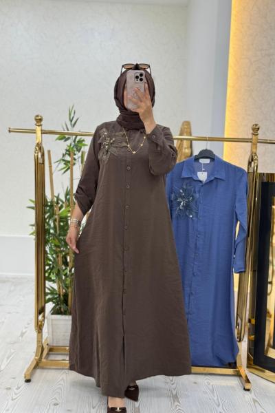Eftalya Elbise Tunik  Kahverengi