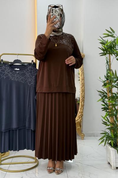 ELA ETEKLİ TAKIM Kahverengi