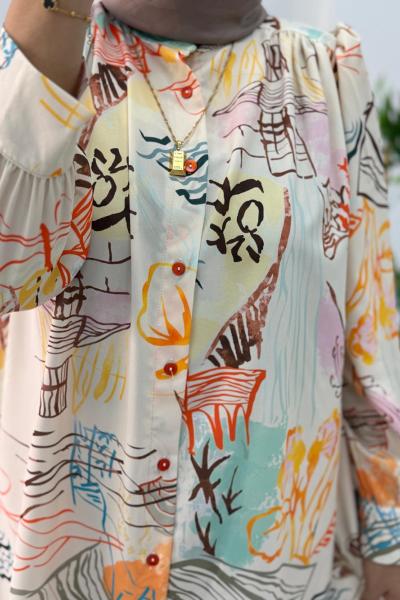 Feride Tunik Gömlek  Turuncu