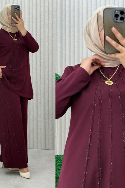 Feriha Takım Taş Bordo