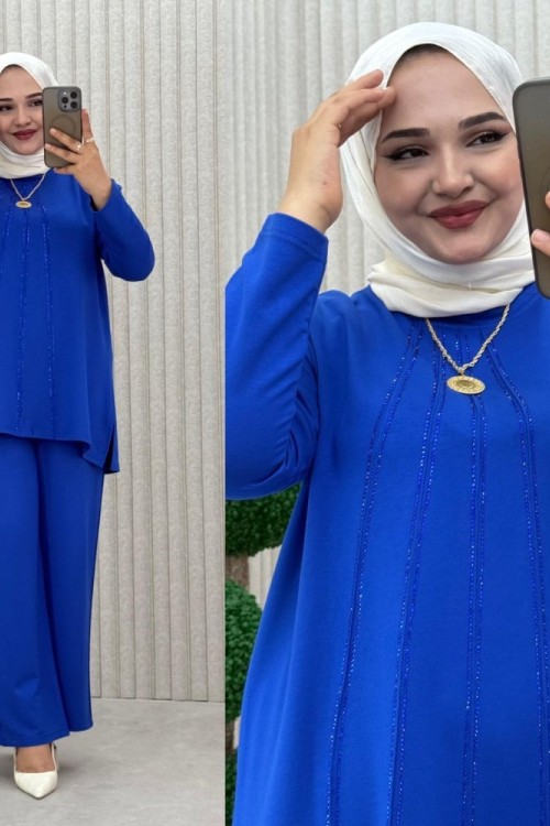 Feriha Takım Saks Mavisi
