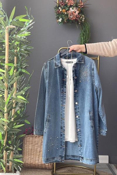 Gamze Kot Ceket  Mavi