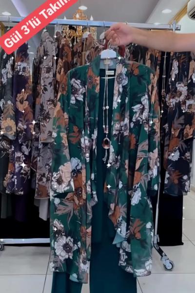 GÜL ÜÇLÜ TAKIM  Yeşil