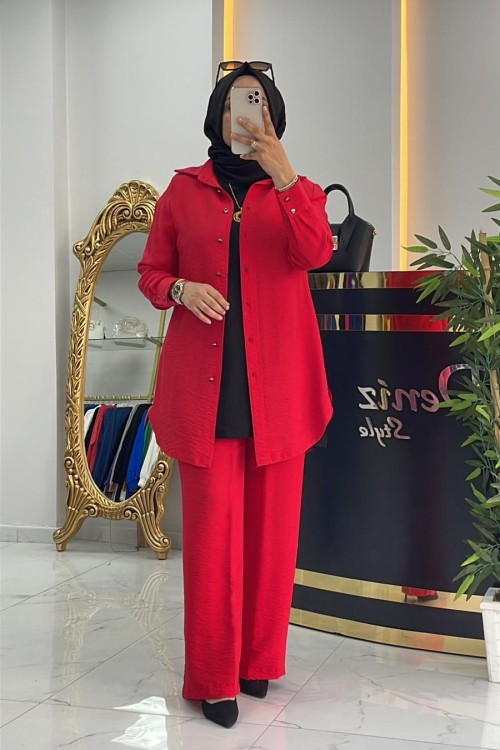 HANIM KETEN TAKIM Kırmızı