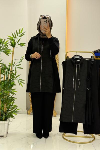 Hümazen Yelekli Takım Siyah