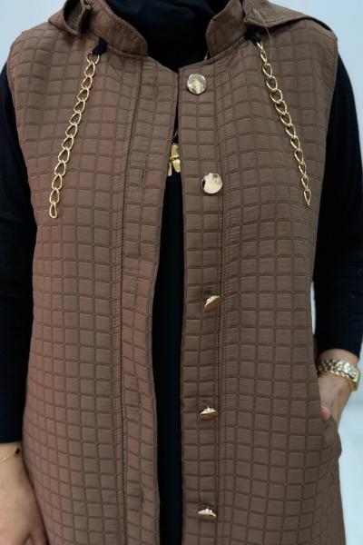 İnci Yelek Kahverengi