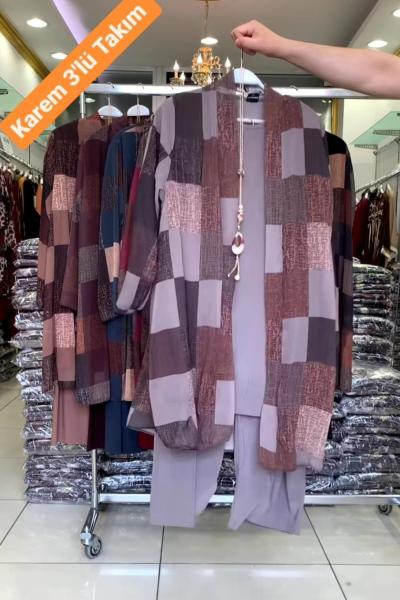 Karem 3 lü Takım  Gri