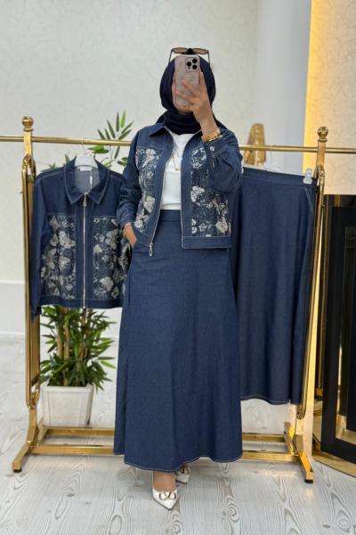 Kelebek Etekli Takım Mavi