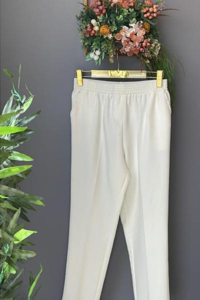 Kemal Aydın Beli Lastikli Beyaz