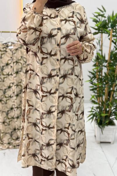 Lena Pantolonlu Takım Kahverengi