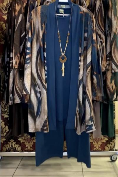 LEOPAR ÜÇLÜ TAKIM indigo