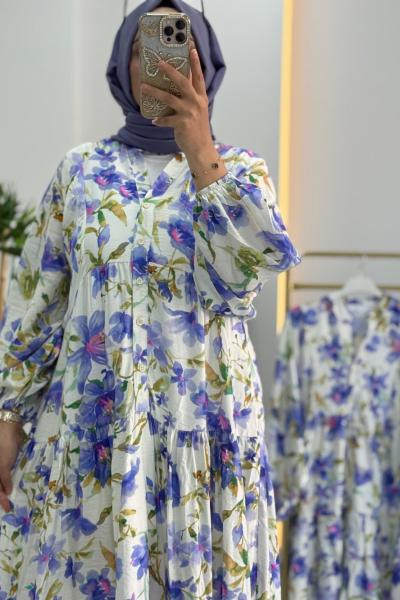 Lilyum Elbise  Turkuaz Lila