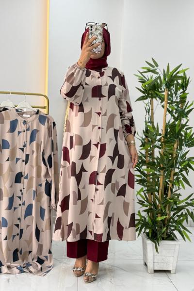 Loya Pantolonlu Takım  Bordo