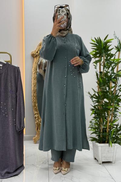 Megan Taşlı Takım  Mint Yeşili