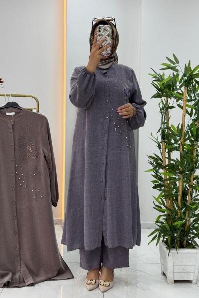 Megan Taşlı Takım  Mürdüm