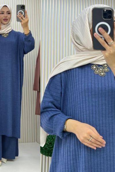 Mısra BüyükBeden Takım indigo