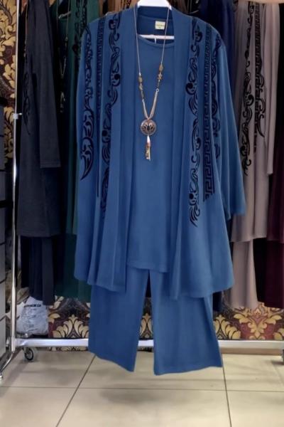 MÜZEYYEN ÜÇLÜ TAKIM İndigo