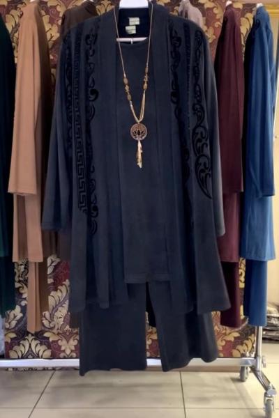 MÜZEYYEN ÜÇLÜ TAKIM Siyah