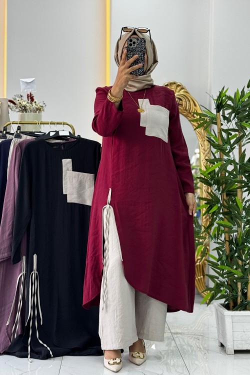 Nazar Pantolon Takım  Bordo