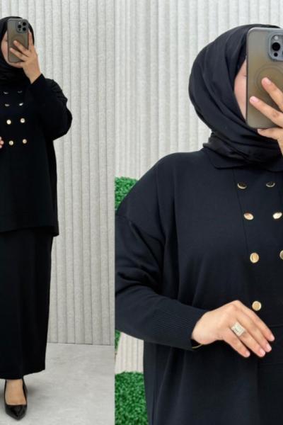 NÜYANS ETEKLİ TAKIM  Siyah