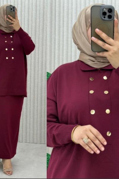 NÜYANS ETEKLİ TAKIM Bordo