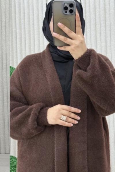 Pamuk Hırka Kahverengi