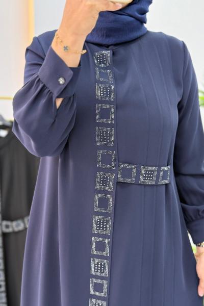 Pırıltı Abiye Ferace  Lacivert