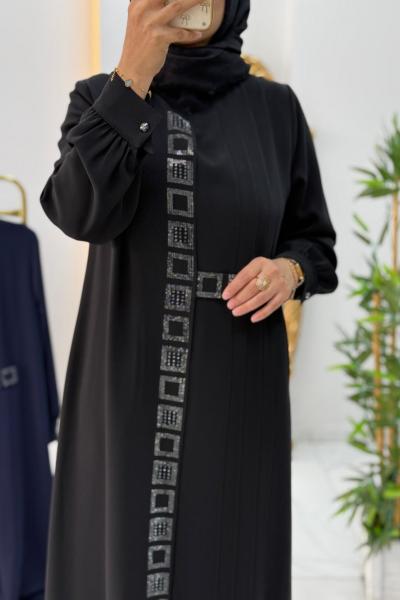 Pırıltı Abiye Ferace Siyah