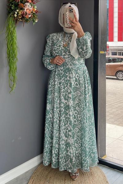 Şengül Elbise Mint Yeşili