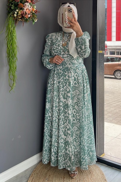 Şengül Elbise Mint Yeşili
