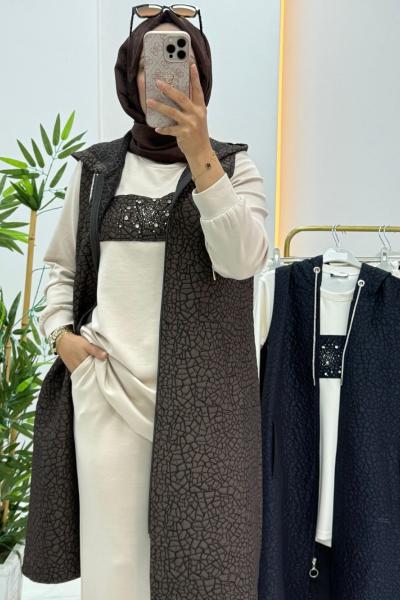 Serap 3’lü Takım Kahverengi