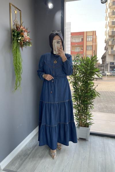 Serra Kot Elbise  Mavi