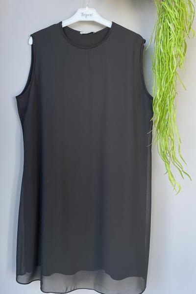 Sıfır Kol Şifon İçlik Siyah