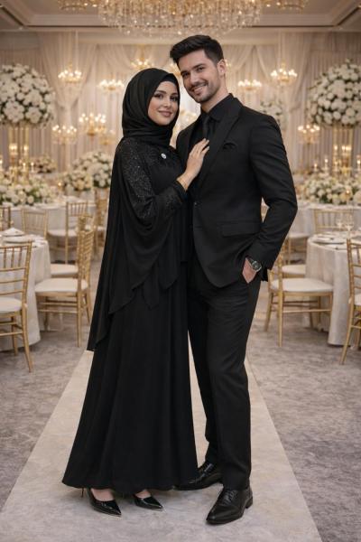 SULTAN PAYETLİ ELBİSE Siyah