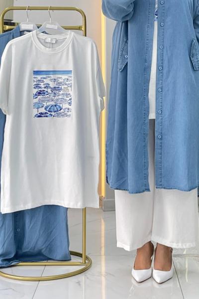 Tişört Kısa Kollu Beyaz