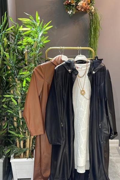 UZUN DERİ CEKET Siyah