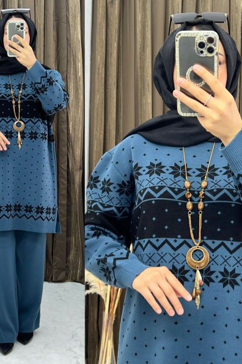 NEJLA ÜÇLÜ TAKIM  indigo