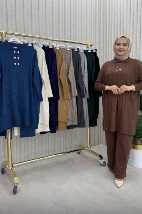 Yasemin Merserize Takım Kahverengi