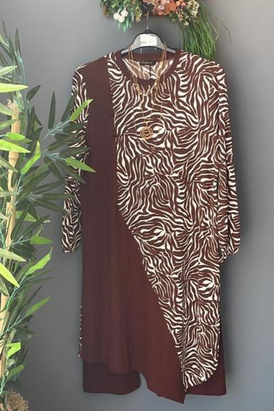 Zebra İkili Takım  Kahverengi