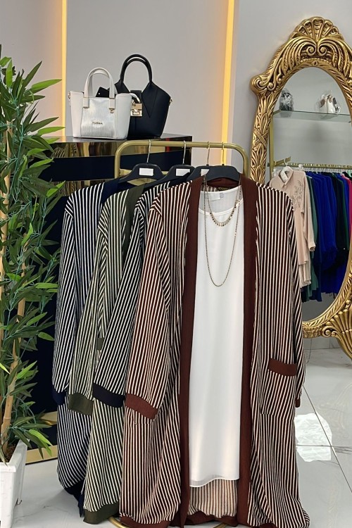 ZEHRA CEPLİ HIRKA Kahverengi